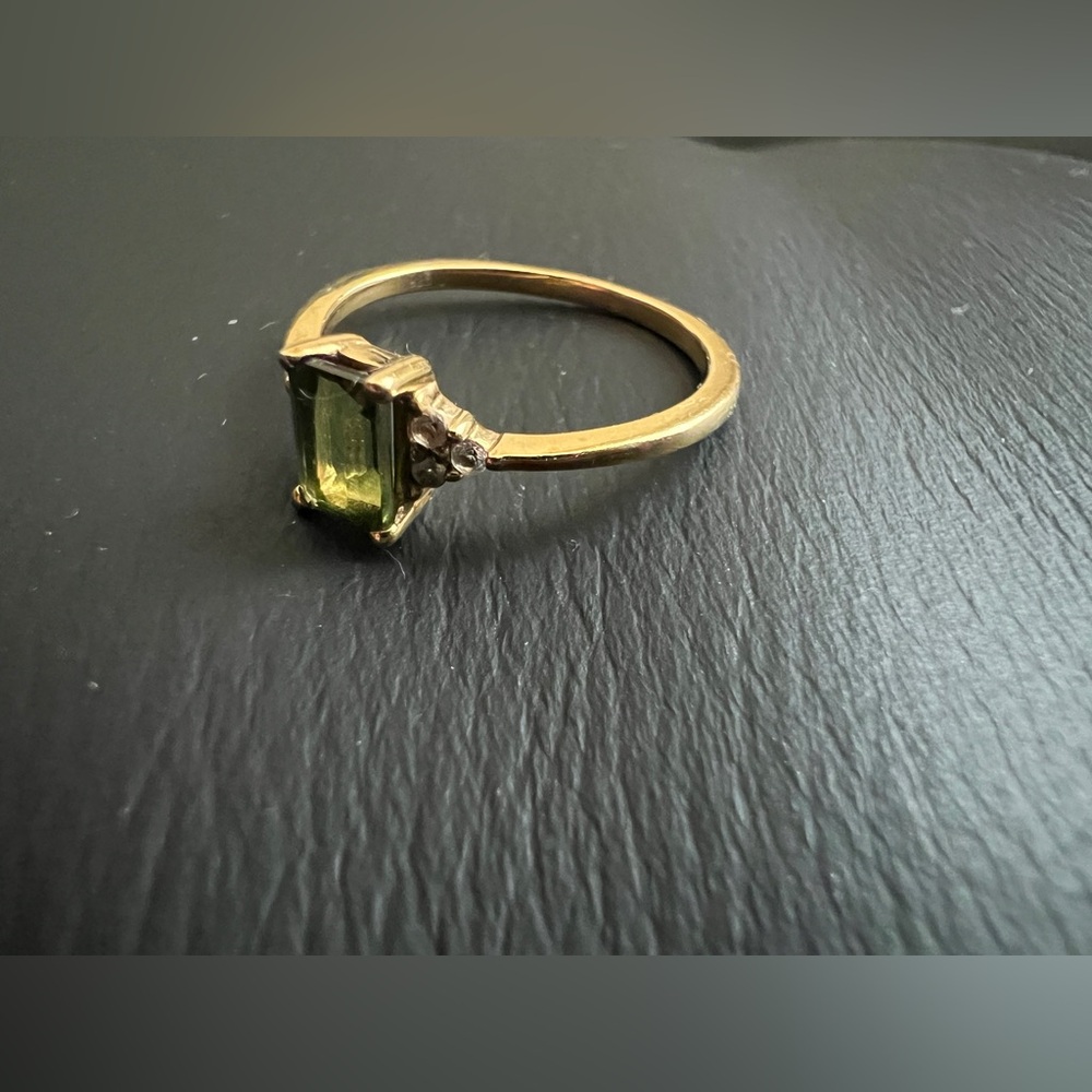 Aurate Vintage Inspired Emerald Cut ring green tourmaline 6 - Picture 3 of 7